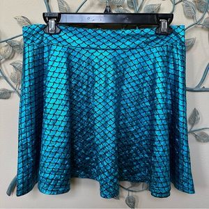 Kate Kasin shimmery mermaid skater skirt Sz L EUC